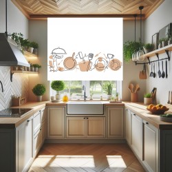 Estores Cocina Estampado Utensilios 105