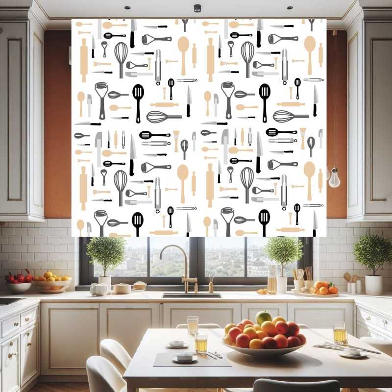 Estores Cocina Estampado Utensilios 113