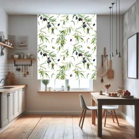 Estores Cocina Estampado Oliva 001