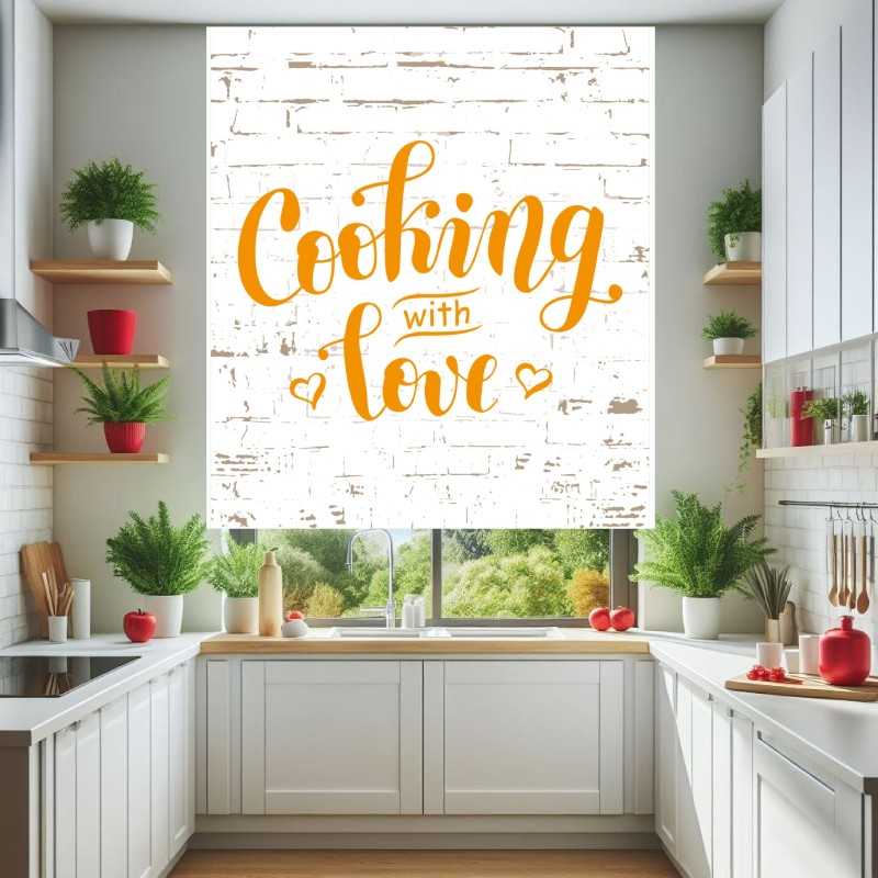 Estores Cocina Frase Cooking With Love 113