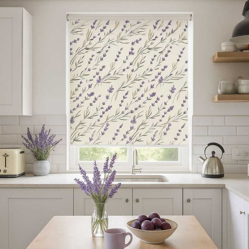 Estores Cocina Estampado Floral Lavanda 103