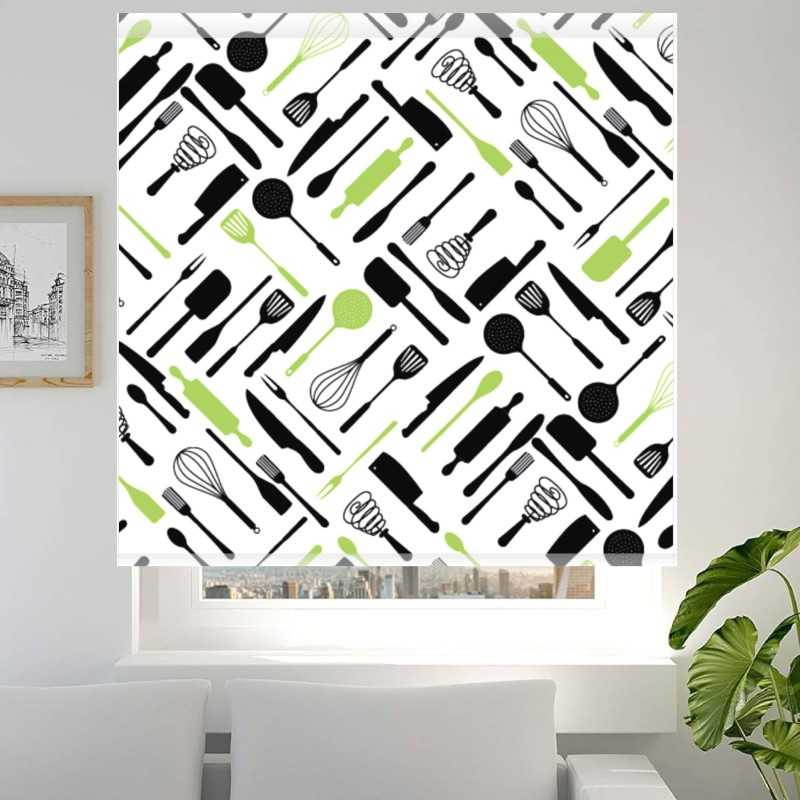 Estores Cocina Estampado Utensilios 114