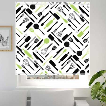 Estores Cocina Estampado Utensilios 114