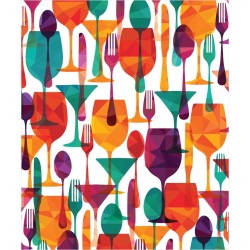 Estores Cocina Estampado Cubiertos 115