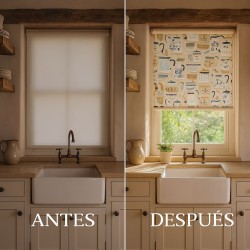 Estores Cocina Estampado Gato