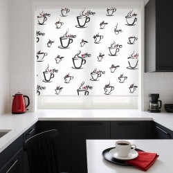 Estores Cocina Estampado Café 301