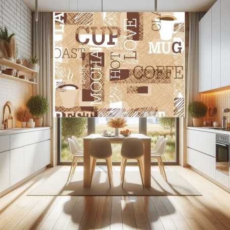 Estores Cocina Estampado Café