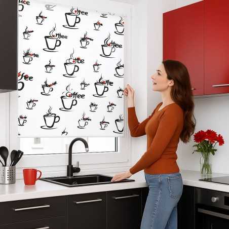 Estores Cocina Estampado Café 301