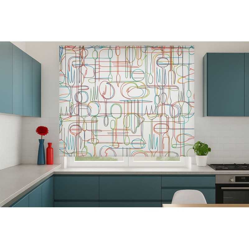 Estores Cocina Estampado Utensilios 113