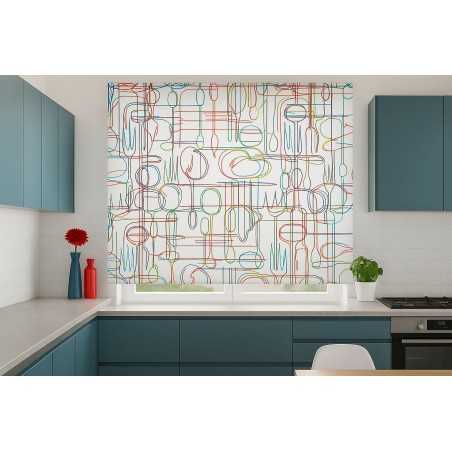 Estores Cocina Estampado Utensilios 113