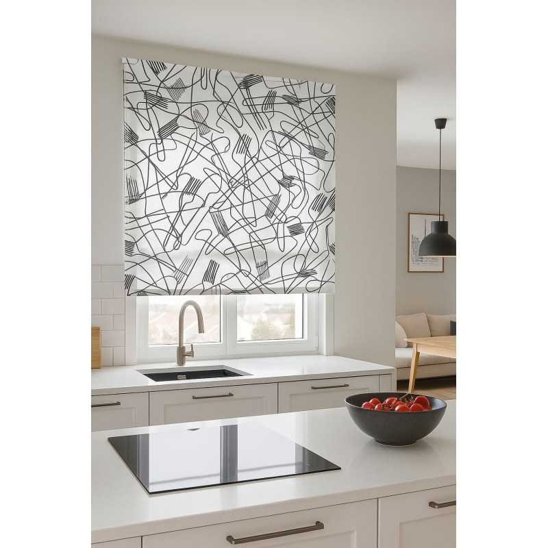 Estores Cocina Estampado Cubiertos 110