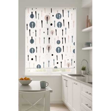 Estores Cocina Estampado Cubiertos 109