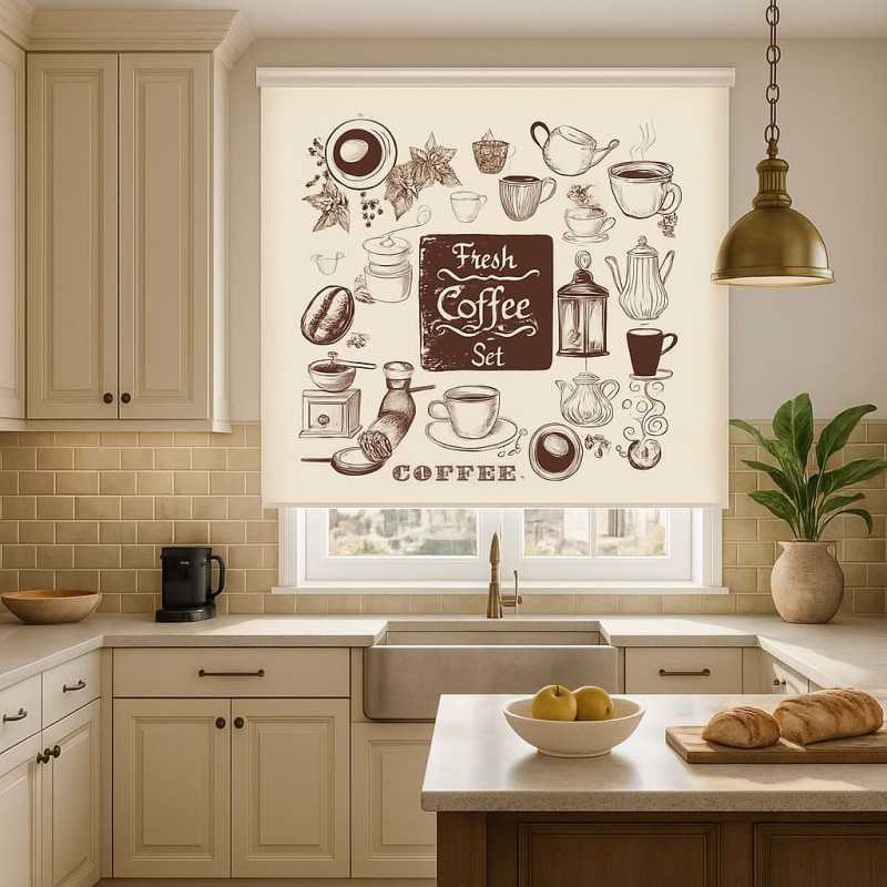 Estores Cocina Estampado Coffe 001