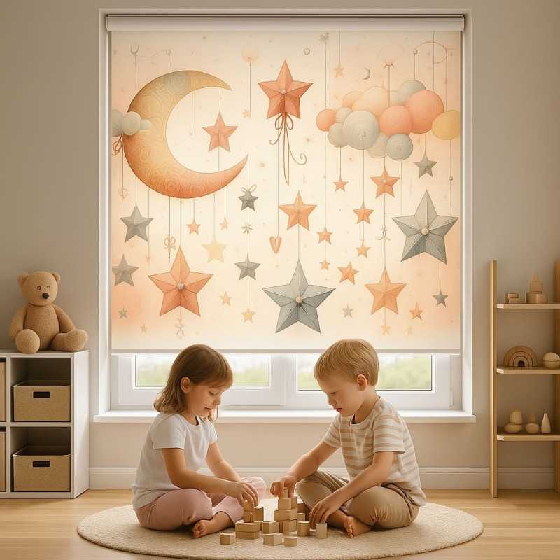 Estores Infantiles Niña de Ositas- Estor enrollable estampado digital infantil . Estores infantiles Osito niña . Estor enroll