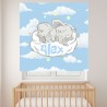 Estores Infantiles Personalizados Elefante Bebe Azul- Estor infantil niño bebe- Estores infantiles animales dibujo elefante