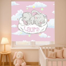 Estores Infantiles Personalizados Elefante Bebe Rosa- Estores infantiles niña - Estores infantiles cuarto bebe