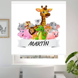 Estores Infantiles Personalizados Animales de la Selva 001