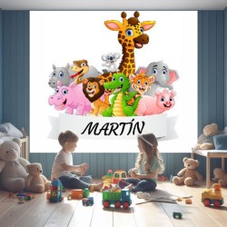 Estores Infantiles Personalizados Animales de la Selva 001