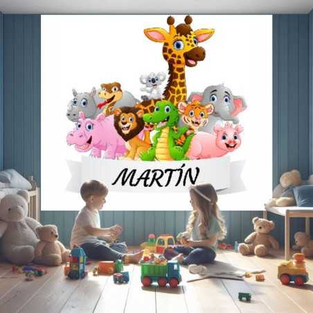 Estores Infantiles Personalizados Animales de la Selva 001