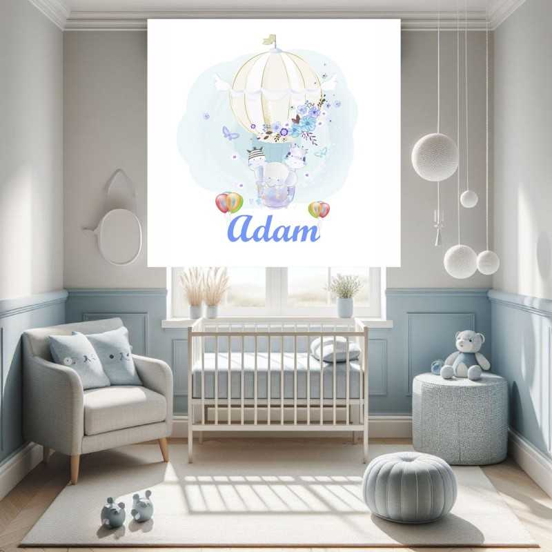 Estores Infantiles Personalizados Globo Niño- Estor infantil Niño Animales- Estor Infantil Cuarto Bebe