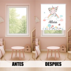 Estores Infantiles Personalizados Elefante Unicornio 01