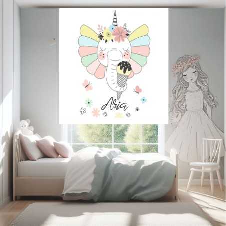 Estores Infantiles Personalizados Elefante Unicornio 02