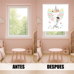 Estores Infantiles Personalizados Elefante Unicornio 02