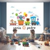 Estores Infantiles Personalizados Tren 001. Unisex- Estores habitación compartida