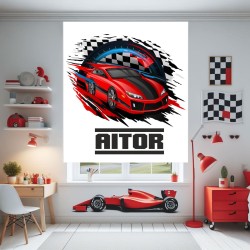 Estor Enrollable Infantil Coche de Carreras | Estores Iroa