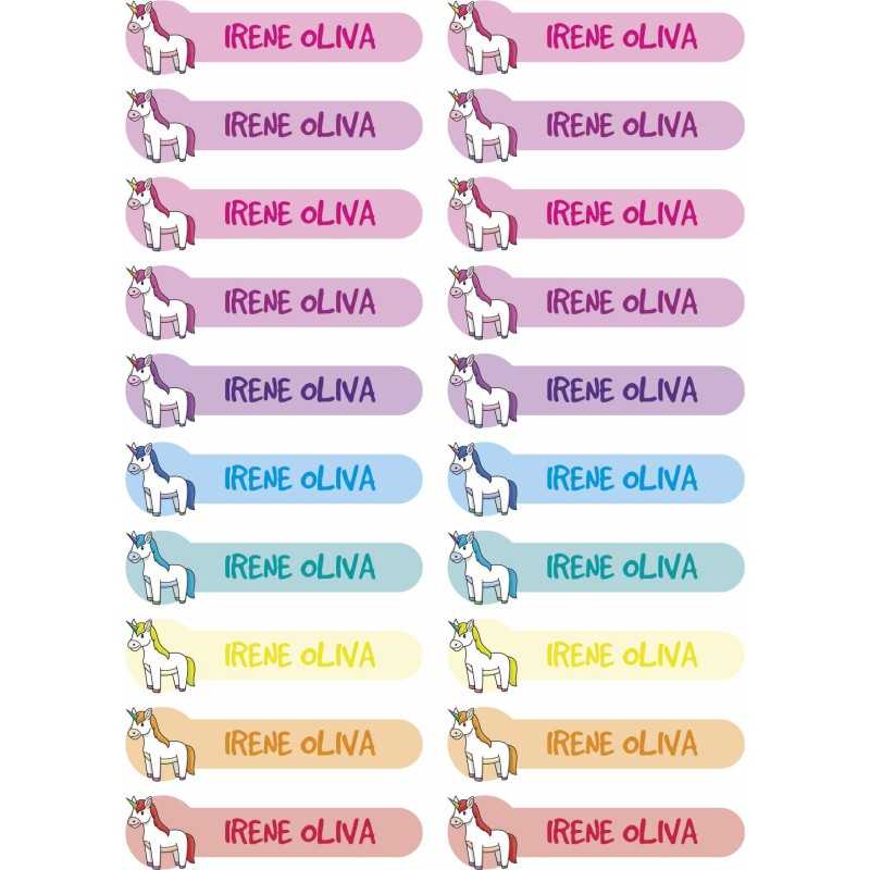 Etiquetas para Ropa Personalizadas Unicornio