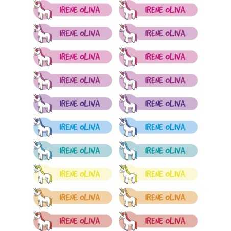 Etiquetas para Ropa Personalizadas Unicornio