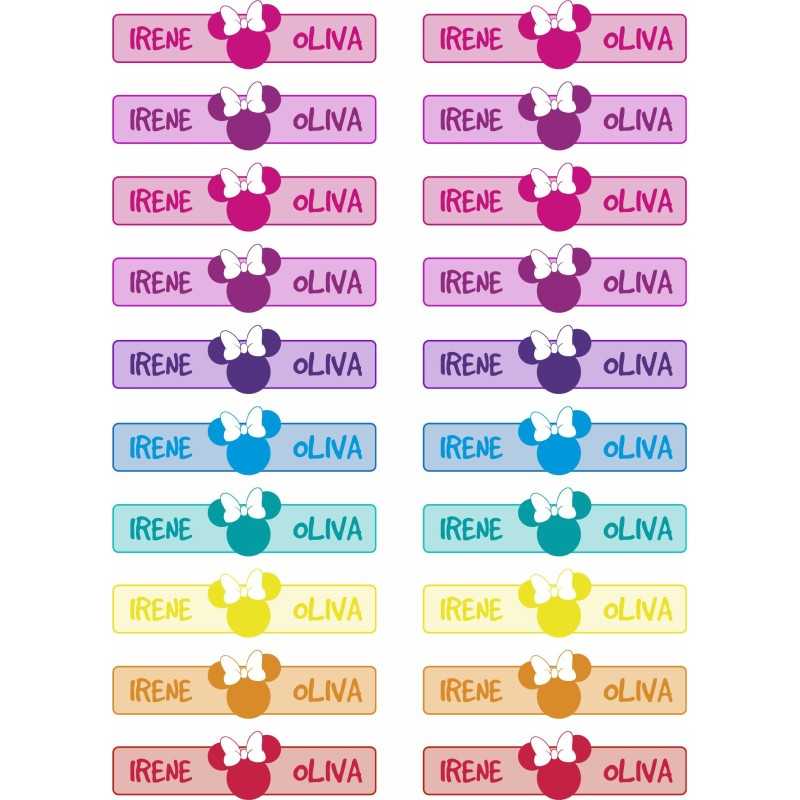 Etiquetas para Ropa Personalizadas Minnie Etiquetas para Ropa Personalizadas Minnie