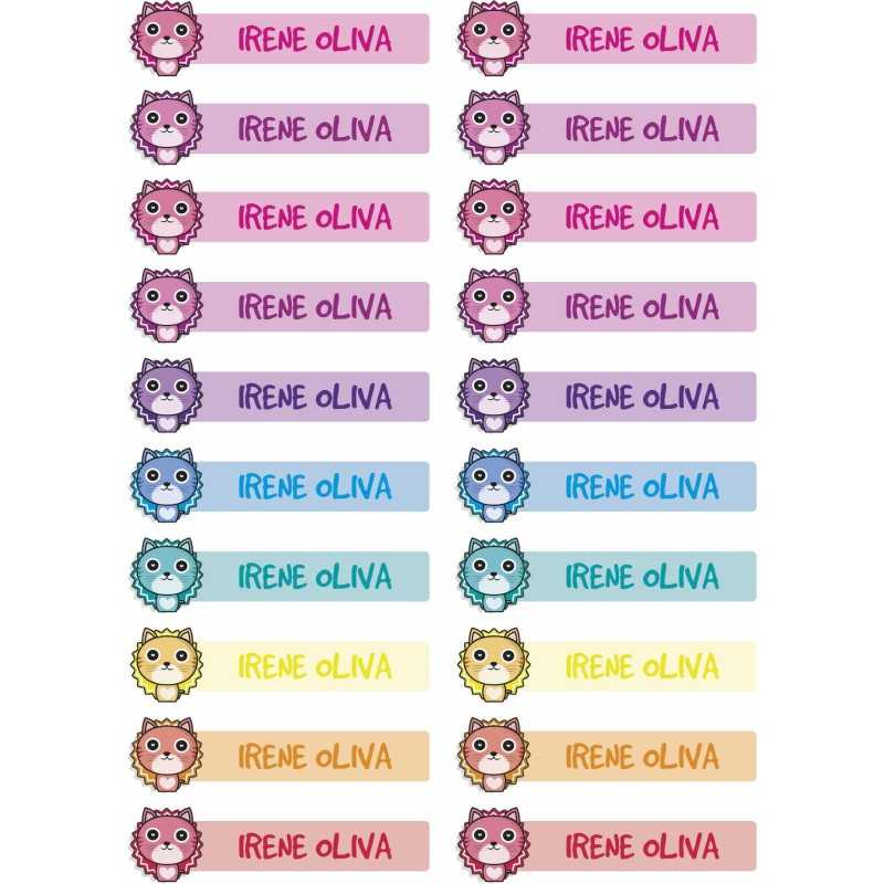 Etiquetas para Ropa Personalizadas Animales Gatito Etiquetas para Ropa Personalizadas Animales Gatito