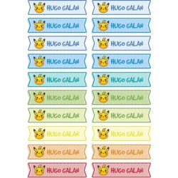 Etiquetas para Ropa Personalizadas Pikachu