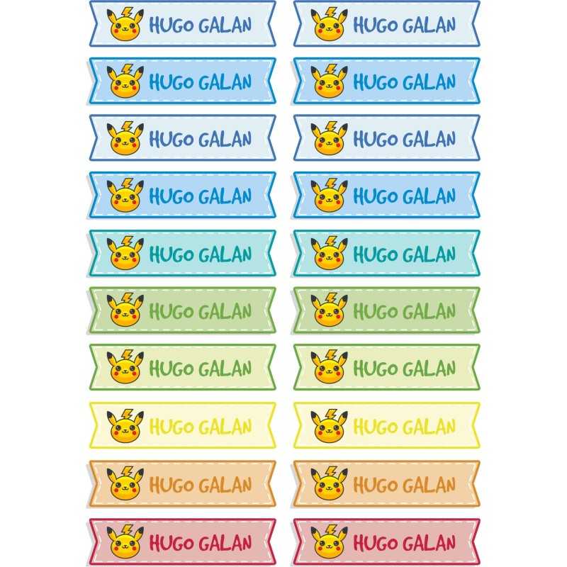 Etiquetas para Ropa Personalizadas Pikachu Etiquetas para Ropa Personalizadas Pikachu