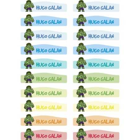 Etiquetas Adhesivas Personalizable objetos Hulk ( Pack 50ud)