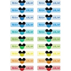 Etiquetas Adhesivas Personalizable objetos Mickey Multicolor ( Pack 50ud)