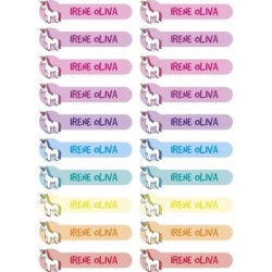 Etiquetas Adhesivas Personalizable objetos Unicornio Multicolor ( Pack 50ud)