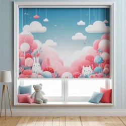 Estores Infantiles Niña de Ositas- Estor enrollable estampado digital infantil . Estores infantiles Osito niña . Estor enroll