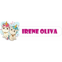 Etiquetas Adhesivas Personalizable objetos Unicornio 01( Pack 50ud)