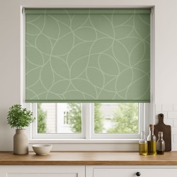 Estor enrollable verde pastel con líneas Green Geometry