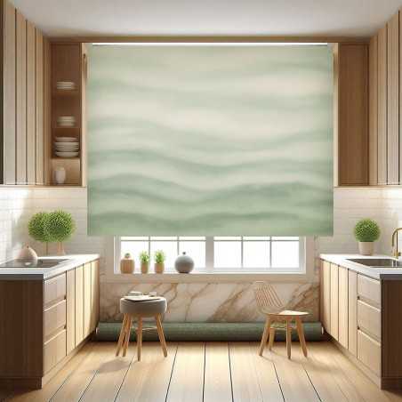 Estor Green Soft Waves | Ondas Acuarela Verde Pastel | Estores Iroa