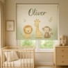 Estor enrollable Infantil Personalizado con Nombre – Animales Baby Jungle ( Niño Unisex)