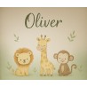 Estor enrollable Infantil Personalizado con Nombre – Animales Baby Jungle ( Niño Unisex)