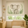 Estor Enrollable Infantil Soft Safari - Elefantito & Hojas Nordics - Decoración Ideal para Habitación Bebe