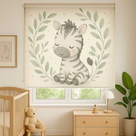 Estor Enrollable Infantil Nordic Baby Zebra- Decoración Ideal para Habitación Bebe