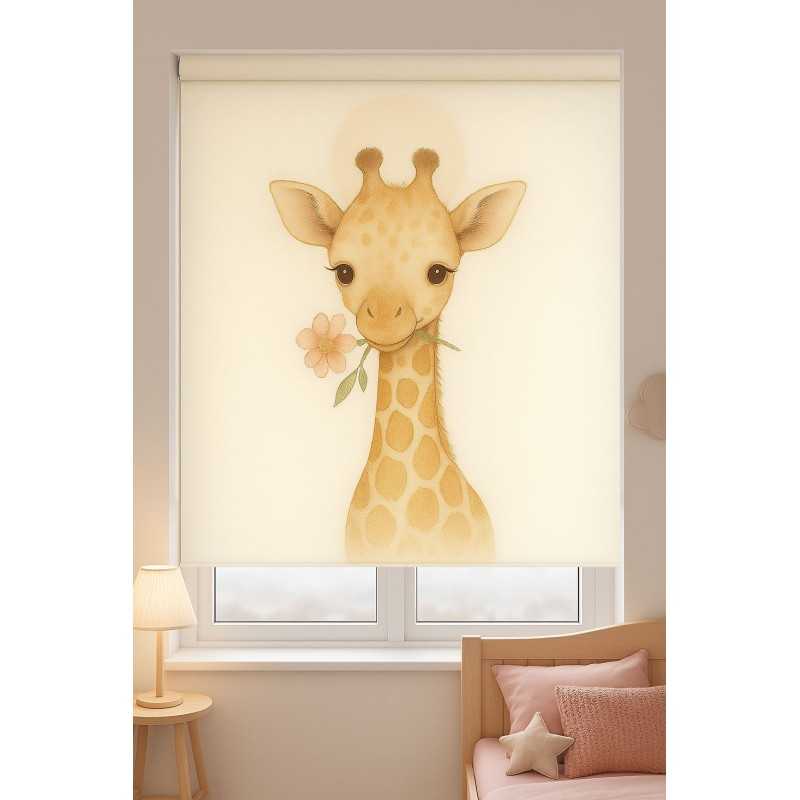 Estor Enrollable Infantil Nordic Jirafa - Decoración Ideal para Habitación Bebe