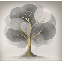 Estor Árbol de la Vida Abstracto Gris – Moderno y Nórdico HD