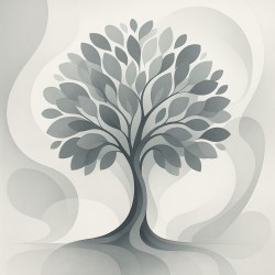 Estor Árbol Abstracto Gris – Moderno y Nórdico HD