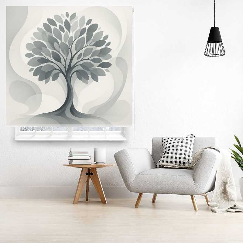 Estor Árbol Abstracto Gris – Moderno y Nórdico HD
